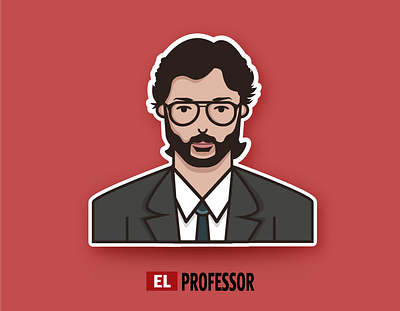 El Profesor - La Casa De Papel avatar character design character illustration el profesor el professor flat avatar flat illustration flatdesign illustrations illustrator la casa de papel money heist netflix netflix series series sticker sticker design the professor vector art vector illustration