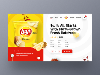 Lay's Web UI exploration cart ecommerce flavor header homepage landingpage marketing mockup modern orizon product section design site templates uidesign uiux webdesign webpage website website design