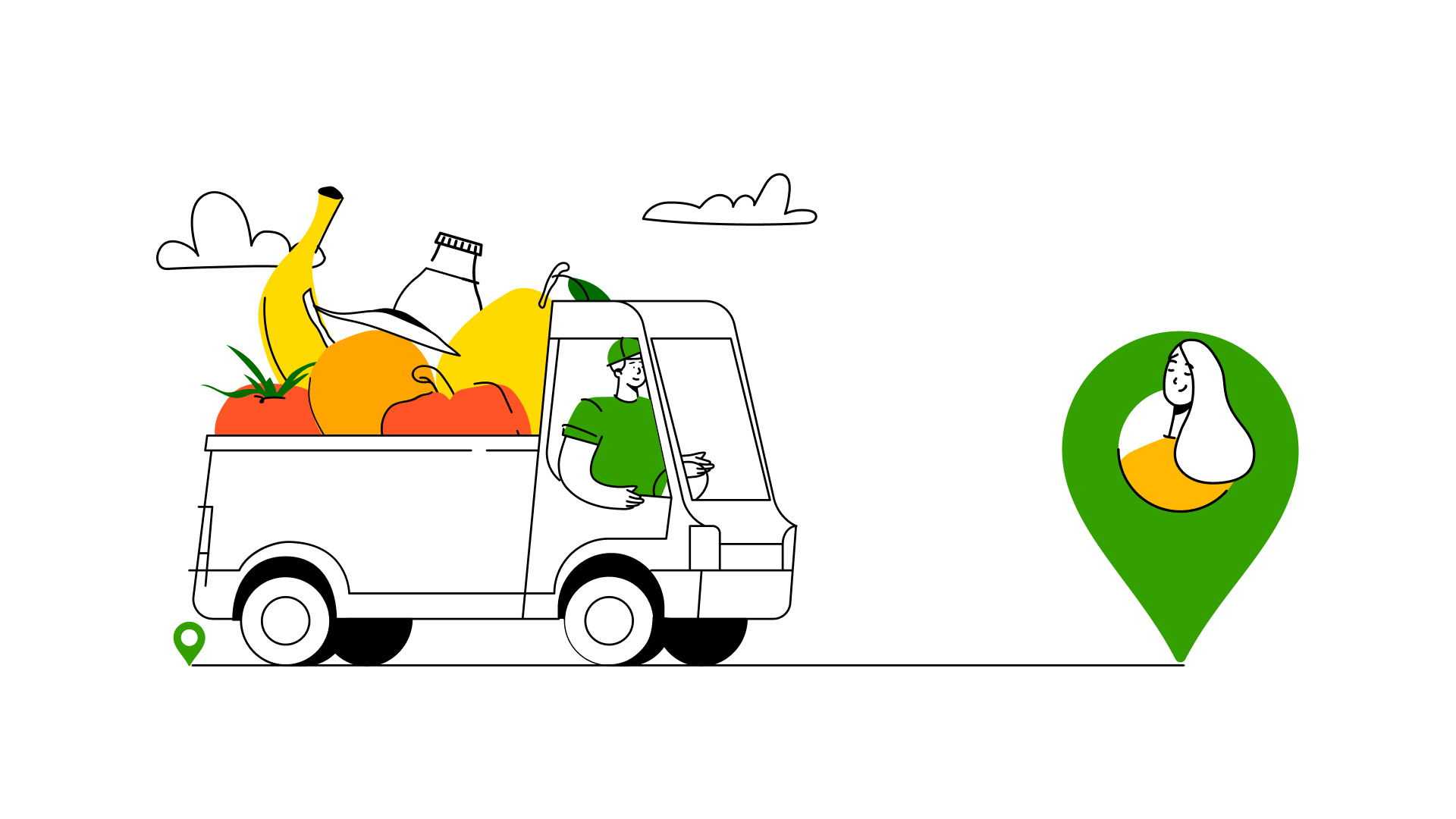 Food Delivery & Order Tracking | Vector Art cargo character design characters delivery fruit human illustration illustrations vector vegetable warehouse web design web illustration
