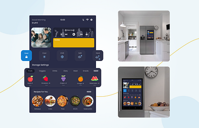 Smart Fridge commandcontrol design smart fridge smart home smart refrigerator smartscreen uiuxdesign user experience user interface voicerecognition xd