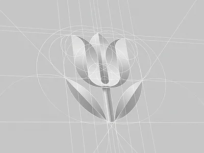 Construction / Tulip brand branding idea illustration logo mark minimal negative symbol typography