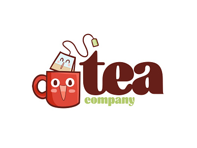 Tea co branding cartoon corporate cup cute design funny illustration kawaii logo smile tea vector