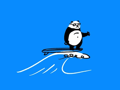 Surfer panda 🌊🐼 design doodle illo illustration panda sketch surf wave