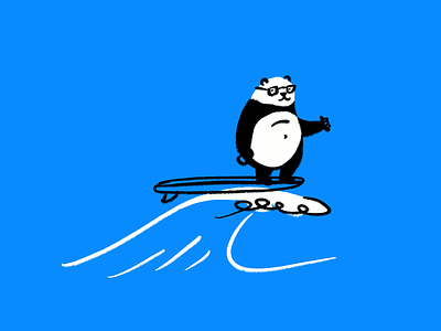 Surfer panda 🌊🐼 design doodle illo illustration panda sketch surf wave