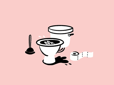 The stinker 🚽 design doodle illo illustration plunger sketch toilet toilet paper