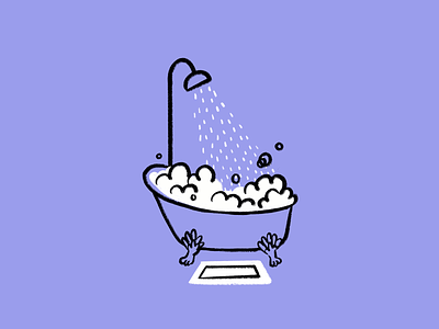 Shower thoughts  bathtub design doodle illo illustration shower sketch