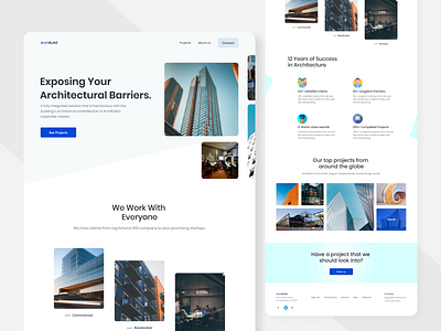 ArchBuild - Architectural Agency #2 architectural architecture branding clean concept consultancy exploration interface landingpage modern popular shot typography ui ux web webdesign website design