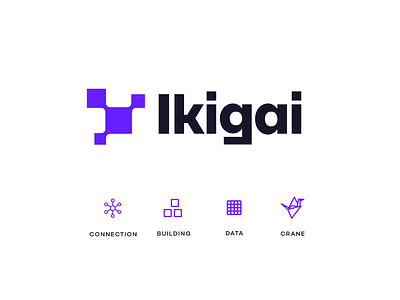 Ikigai Branding ai analyst apps automate branding building cloud connection crane data efficient encrypt humans ikigai infrastructure insights interactive logo design machine learning process