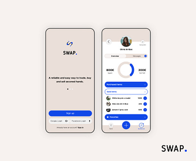 'Swap' - classifieds app app design flat logo minimal ui