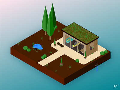 The cabin artwork design home house illustration illustrator isometric perspective vector vector art