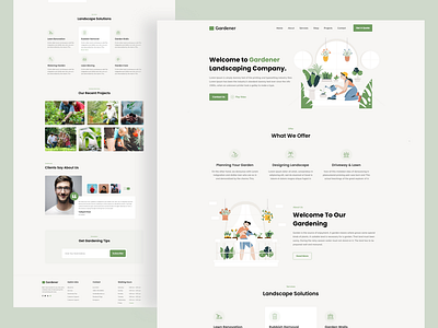 Gardener - Landscape Gardening Landing Page 2020 trend design agency agency business agency websites awesome clean creative dribbble best shot garbage garden gardener gardening gardens gardenscapes homepage landing page design landscape minimal clean new trend top designer trendy design