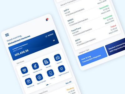 New Dashboard Design for PayCentre Africa App clean design clean ui dashboard dashboard ui minimalism mobile app mobile app design mobile ui money app product design transaction ui wallet app