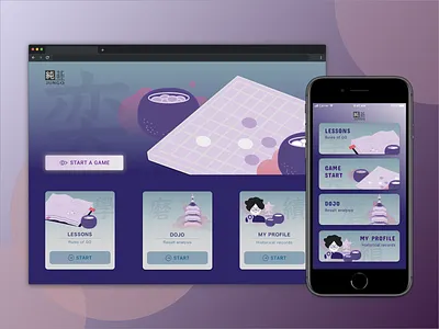 JunGo/Home Menu chess game illustration menu mobile ui web ui ux