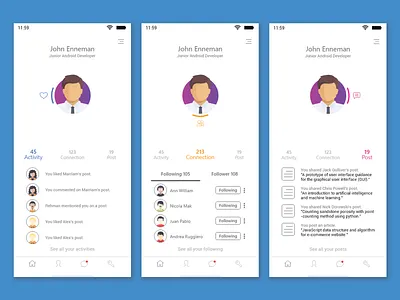 Profile Page (Polygon Apps) android app design clean design ios app design minimalist mobile app design profile page simplicity usability user experience user interface design whitespace