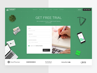 Get Free Trial Page clean ui creative dribble best shot form design free trial landing page loan login minimal modern design product design sign in sign up social network ui ux visual design web web design website