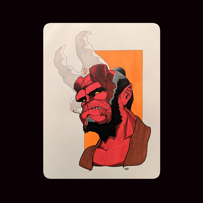 The Red Monkey comic art comics copicmarkers drawing fanart hellboy illustration red