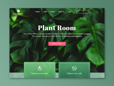Café And Plant Shop Homepage branding café café website homepage homepagedesign photoshop plant shop plants shop ui ui design uiux user interface ux ux design website website design