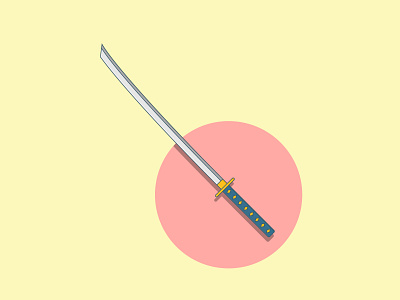 Katana Sword Flat Illustration digital art digital illustration flat design flat designs flat illustration flat illustrations flat illustrator flatdesign graphic resources illustration illustrations japanese culture katana samurai simple simple design simple illustration soft colors sword weapon