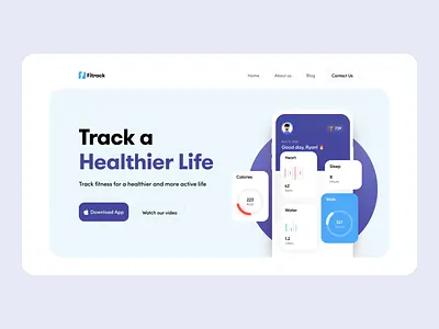 Health Tracker App Landing Interaction 2020 app designer health health app landing page tracker tracker app trend ui ui design userinterface ux web website website concept