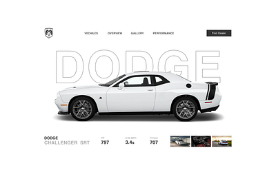 DODGE Challenger _ web page design design illustration minimal ui ux web website