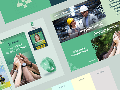 Tepoint visual identity 🌿 branding design green grid layout logo ui value