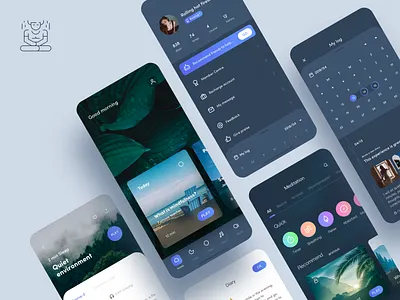 🌈Meditation App ——RX app card design dragonlee icon logo meditation app mobile mobile design typography ue ui ux