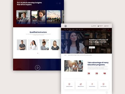 College Website - UI Design college minimal proffessional school uidesigner uidesigners uxdesigner web website websitedesign