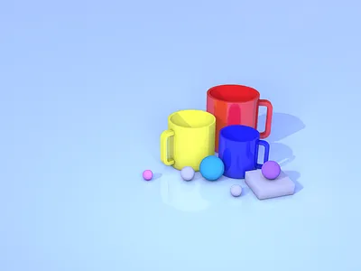 Cups and balls ball balls cinema 4d cinema4d cup cups