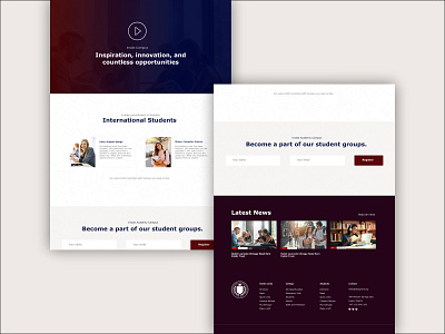 College Website - UI Design college designer minimal proffesional school ui uidesign uidesigner ux uxdesign