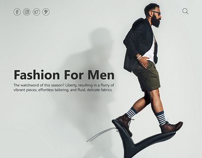 Fashion For Men | Landing Page | UI Design design homepage icon typography ui ux web