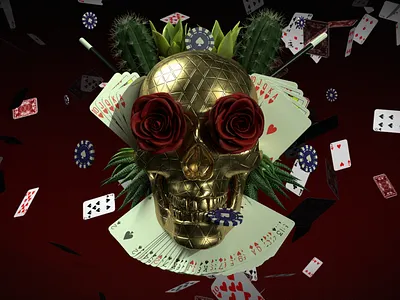 Abstract 004 - Baja Magic 3d 3d animation 3d art 3d artist 3d illustration abstract cactus card casino craft beer design dimension gambling illustration magic package design photoshop poker rose rose gold