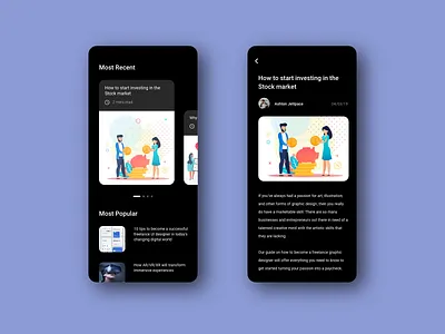 Blog Post - Daily UI 35 adobe xd app app design blog blog post clean concept daily 100 challenge daily ui dark mode dark theme dark ui dribbble minimal mobile app ui ui design user interface visual design web