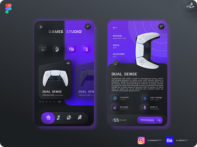 Game Studio - Ecommerce app ecommerce game game design neomorphism ps5 ui ui design uiux