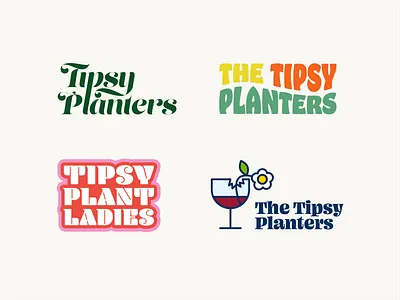Tipsy Planters Logo Concepts Pt. 1 2020 branding concepts flowers graphic design groovy icon illustration logo planters plants typogaphy upscale