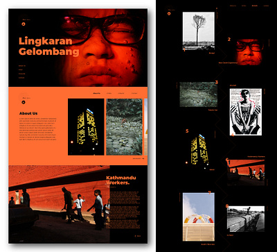 Lingkaran Gelombang Concept black and orange design ui ux website