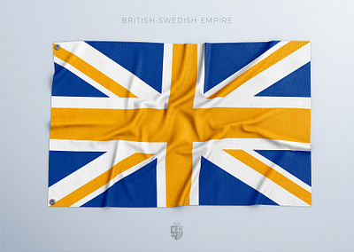 If the British-Swedish Empire was a thing 3d flag freebie mockup photoshop psd sports template