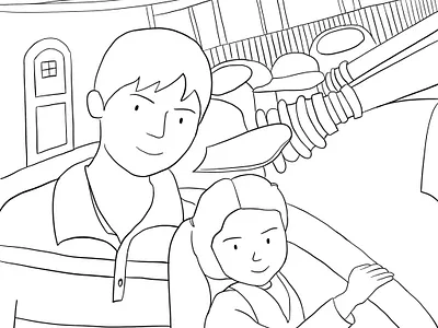 Day 13: have fun 2020 arts blackandwhite cute design doodles drawing drawings father girls illustration line lineart linework minimalism ui