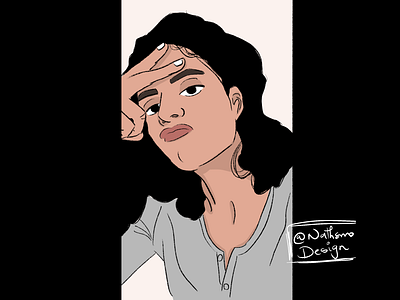 Awkward duck face selfie portrait cartoon design flat illustration portrait procreate selfie simple