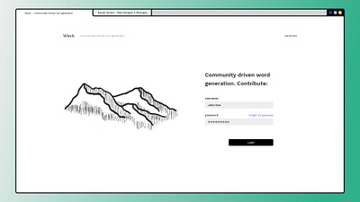 Wack - The contributor approach to random text generators. design flat illustration minimal typography ui ux web webdesign website