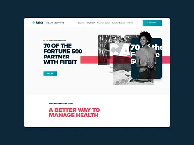 Fitbit Health Solutions (dot-com) after effects animation b2b design fitbit healthcare homepage interaction typogaphy ui ux web