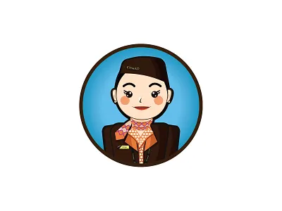 Etihad Ground Crew Icon cartoon cute etihad ground crew illustration portrait simple vector