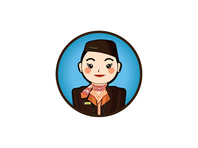 Etihad Ground Crew Icon cartoon cute etihad ground crew illustration portrait simple vector