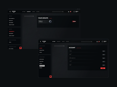 Econ Arena App dark ui gaming app ui ux
