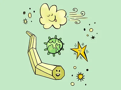 Party Stuff cartoon cloud comic design digitalart illustration procreate star