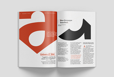 Type Spread (Univers) branding design magazine typography