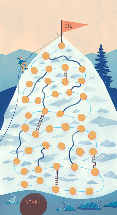 Mountain climbing board game childrens illustration climbing illustration mountain procreate