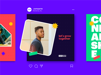 comparte | social media ad app brand identity instagram instagram design instagram template like logo media network post post design social media socialmedia type
