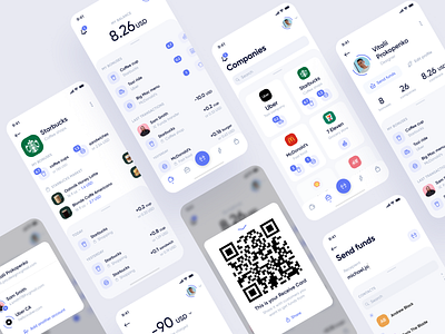 Blockchain Mobile App app design application blockchain blockchain cryptocurrency clean ui creative design flat design inspiration mobile design simple store app ui ux wallet white