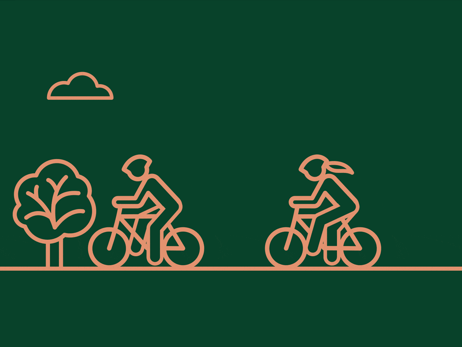 Cycling animation animation bicycle bush cycling cyclists flat flower illustration nature speed tourism tree vector