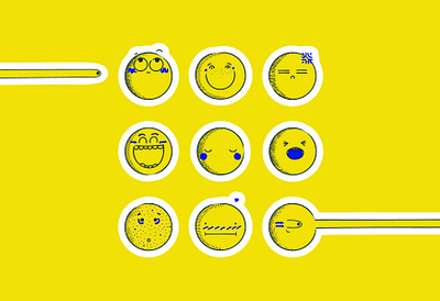 Emojis えもじ emoji emojis emotions icon set icons iconset illustration illustrator stickers yellow